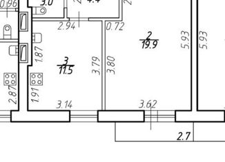 Продам 1-комнатную квартиру, 38.8 м2, посёлок Шушары, Московское шоссе, 256к1, ЖК Вариант