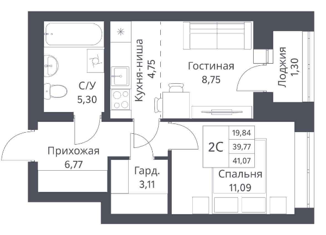 Продается 1-комнатная квартира, 41 м2, Новосибирск, улица Красина, 54/1, метро Маршала Покрышкина
