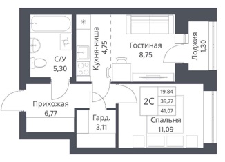 Продается 1-комнатная квартира, 41 м2, Новосибирск, метро Маршала Покрышкина, улица Красина, 54/1