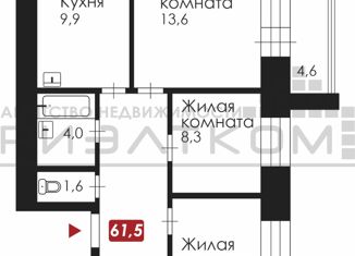 Продам 3-комнатную квартиру, 62 м2, Амурская область, жилой комплекс Лазурный Берег, 7