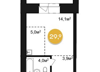 Продается квартира студия, 29.9 м2, Благовещенск, Технический переулок, 84