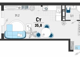 Продаю квартиру студию, 35.8 м2, Краснодарский край, Конечная улица, 4