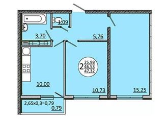 Продаю двухкомнатную квартиру, 47 м2, Краснодар, Магистральная улица, 11, ЖК На Магистральной