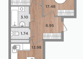 Продаю двухкомнатную квартиру, 58 м2, Темрюк, Дальняя улица, 30