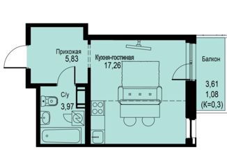 Продажа квартиры студии, 26.8 м2, Кудрово, Солнечная улица, 2