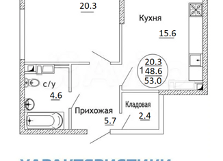 1-ком. квартира на продажу, 53 м2, Краснодар, Черниговская улица, 1, ЖК Версаль