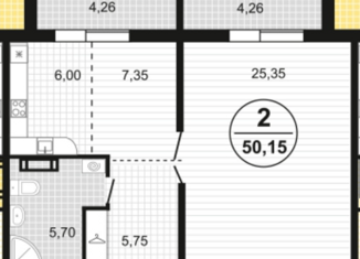 Двухкомнатная квартира в аренду, 50 м2, посёлок Западный, улица Вишнёвая Аллея, 1