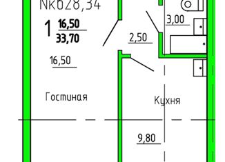 Продается 1-ком. квартира, 38 м2, Оренбург, улица Озеленителей, 22, ЖК Изумрудный город