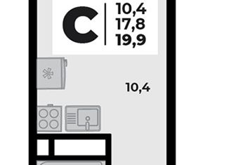 Продажа квартиры студии, 20 м2, аул Козет, Бжедугская улица, 4/1