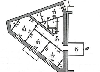 Продам трехкомнатную квартиру, 75.9 м2, Ярославль, проспект Фрунзе, 55/33, район Дядьково