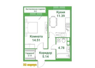Продажа 1-комнатной квартиры, 37.3 м2, Санкт-Петербург, Ипподромный переулок, 1к1, Ипподромный переулок