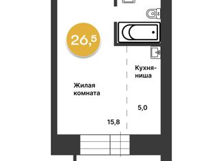 Продам квартиру студию, 26.2 м2, Амурская область, Загородная улица, 47