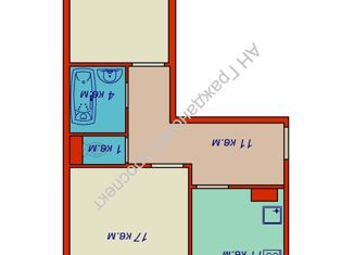 Продается двухкомнатная квартира, 57.2 м2, Шлиссельбург, улица Чекалова, 47