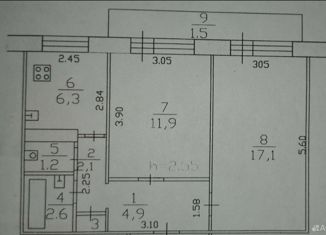 2-ком. квартира на продажу, 48 м2, деревня Вындин Остров, Центральная улица, 12