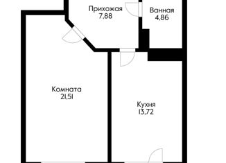 Продам 1-комнатную квартиру, 47.6 м2, Краснодар, Морская улица, 43, Западный округ