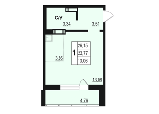 Продам квартиру студию, 26 м2, Челябинск, Советский район, Ярославская улица, 15