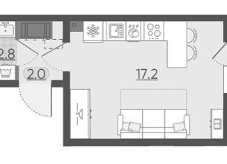 Продается квартира студия, 23.7 м2, Санкт-Петербург, Пахомовская улица, 8, ЖК Цветной Город