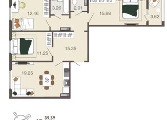 Продажа 3-ком. квартиры, 81.1 м2, Курск, улица Энгельса, 115/3, Сеймский округ