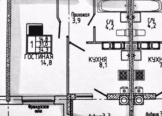 Продам 1-ком. квартиру, 34.5 м2, Ставрополь, улица Матрены Наздрачевой, 7/1, микрорайон № 36