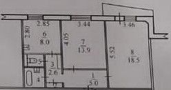 Продажа 2-комнатной квартиры, 52.3 м2, рабочий посёлок Кольцово, рабочий посёлок Кольцово, 8