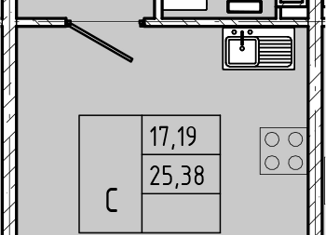 Продаю квартиру студию, 25.38 м2, Коммунар, Железнодорожная улица, 38