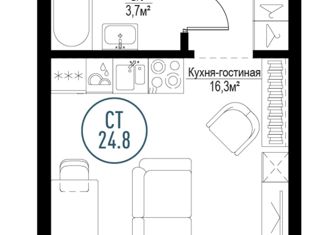 Продам квартиру студию, 24.8 м2, Москва, станция Угрешская