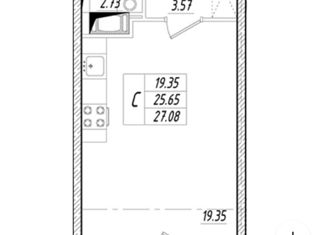 Продается квартира студия, 25.7 м2, Санкт-Петербург, ЖК Полис Приморский, проспект Авиаконструкторов, 61