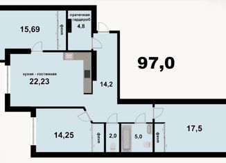 3-комнатная квартира на продажу, 95 м2, Саратов, Усть-Курдюмская улица, 29, ЖК Изумрудный