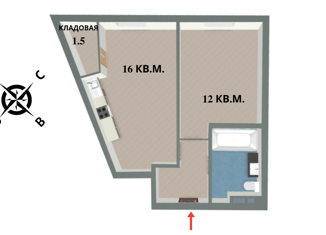 Продам 1-комнатную квартиру, 36.6 м2, Екатеринбург, улица Академика Ландау, 38