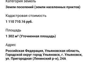 Земельный участок на продажу, 13 сот., Ульяновск, Ленинский район