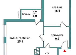 Продается 1-комнатная квартира, 55.7 м2, Самара, метро Спортивная, 4-й проезд, 67А