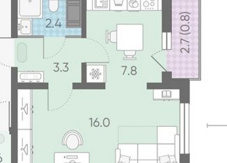 Продам 1-ком. квартиру, 30.4 м2, Санкт-Петербург, метро Академическая, Муринская дорога, 8к1