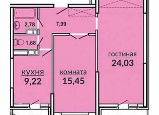 Продам двухкомнатную квартиру, 67 м2, Краснодар, Командорская улица, 3к2, ЖК Видный