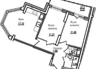 Продается 2-ком. квартира, 51.6 м2, Санкт-Петербург, улица Кустодиева, 5к1