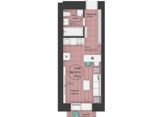 Продам квартиру студию, 24.22 м2, Уфа, улица Гафури, 88, Ленинский район