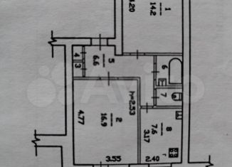 Продаю двухкомнатную квартиру, 50.2 м2, Череповец, Советский проспект, 57