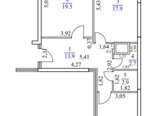 2-комнатная квартира на продажу, 76.4 м2, Самара, Белорусская улица, 26, Куйбышевский район