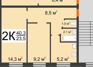 Продается двухкомнатная квартира, 40.3 м2, Нижегородская область, Больничный переулок, 26