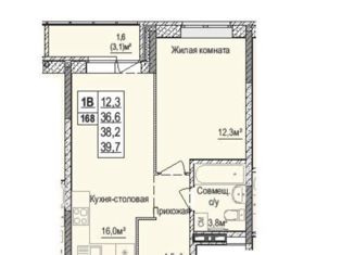 Продам 1-ком. квартиру, 36.6 м2, Ижевск, улица имени конструктора-оружейника Никонова, 28, ЖК Настроение