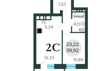 Продается 2-ком. квартира, 39.92 м2, Новосибирск, ЖК Оазис