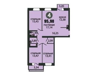 Продам 4-ком. квартиру, 96 м2, Красноярск, улица Академгородок, 66, Октябрьский район