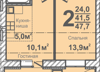 Продается двухкомнатная квартира, 41.8 м2, Кемерово, улица Терешковой, 16А, ЖК Московский Проспект