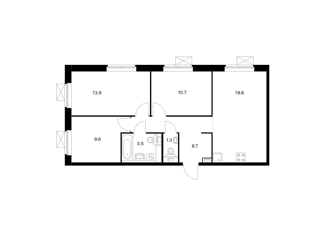 Продам трехкомнатную квартиру, 67.3 м2, Москва, станция Павшино
