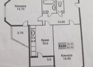Продается двухкомнатная квартира, 60.1 м2, Вологда, улица Ловенецкого, 6Б, микрорайон Завокзальный
