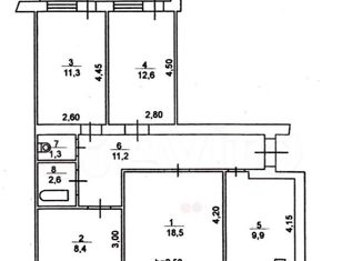 4-комнатная квартира на продажу, 76 м2, Батайск, улица Кирова, 13