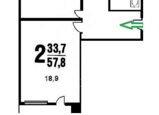 Продам 2-комнатную квартиру, 58 м2, Москва, улица Борисовские Пруды, 18к1, район Братеево