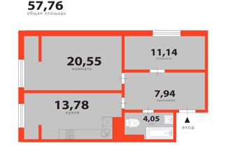 Продаю двухкомнатную квартиру, 58.3 м2, Краснодар, Ярославская улица, 113, микрорайон 9 километр