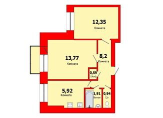 Продается 2-ком. квартира, 43.6 м2, Санкт-Петербург, проспект Тореза, 38к1, метро Площадь Мужества