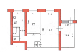 Продам трехкомнатную квартиру, 54 м2, Волгоград, Невская улица, 12А, Центральный район