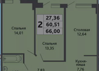 Продается 2-ком. квартира, 66 м2, Краснодар, Степная улица, 1/1, ЖК Мозаика